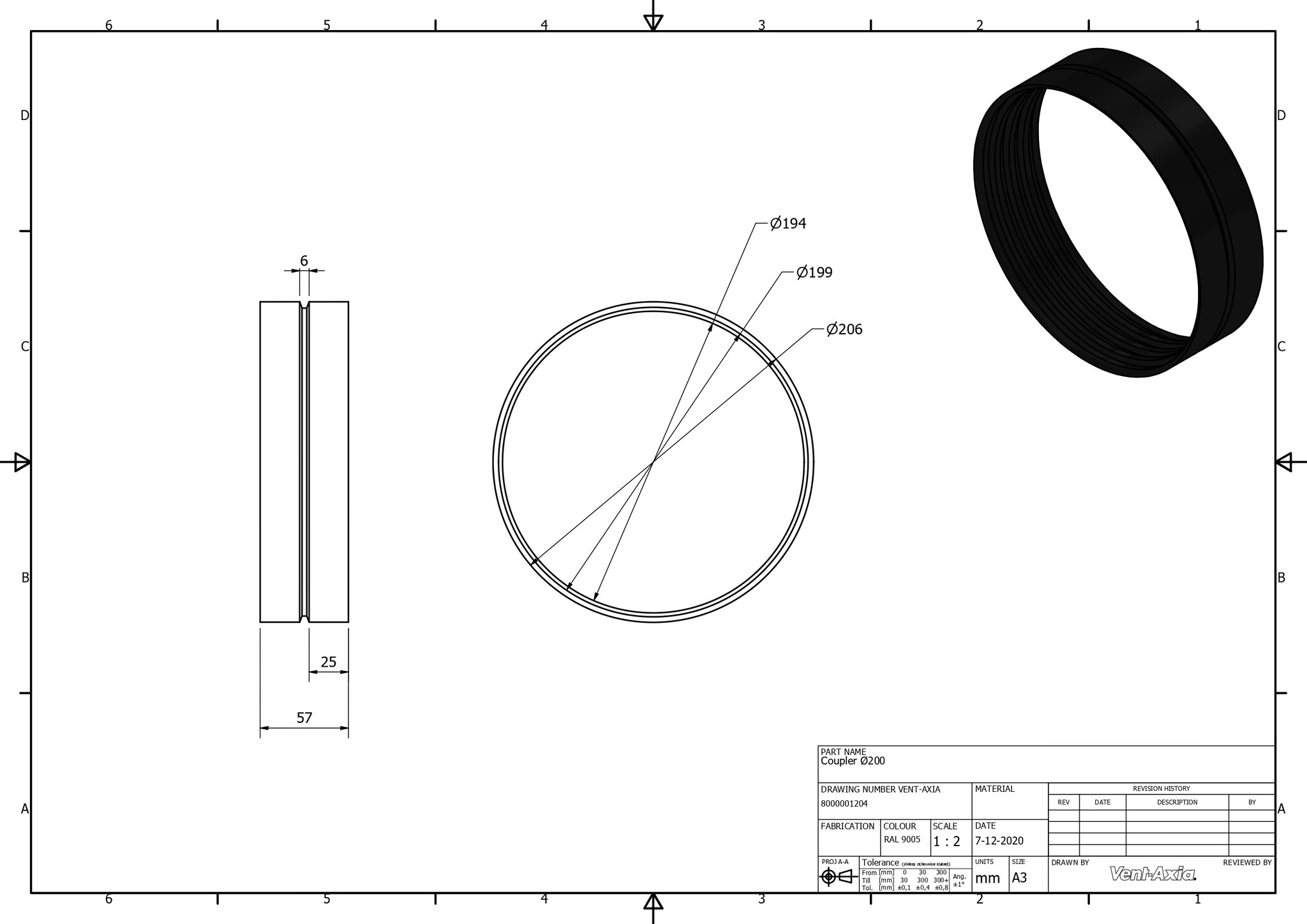 Vent-Axia  ISO+M 200-200 Z / Mof Ø200
