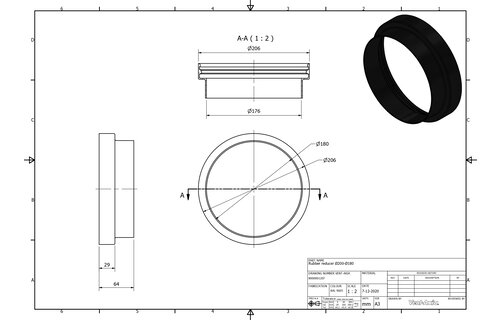 Vent-Axia  ISO+M 200-180 Z / Verloop Ø200 - Ø180
