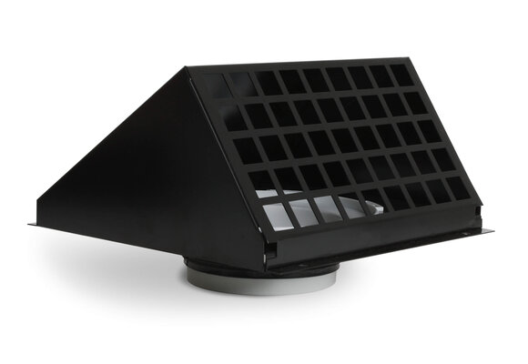 VMR 200 Z / Geveldoorvoer Alu Ø200 RAL9005 zwart
