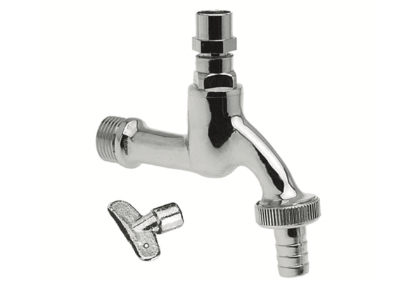 Bonfix messing tapkraan met slangkoppeling en bedieningssleutel