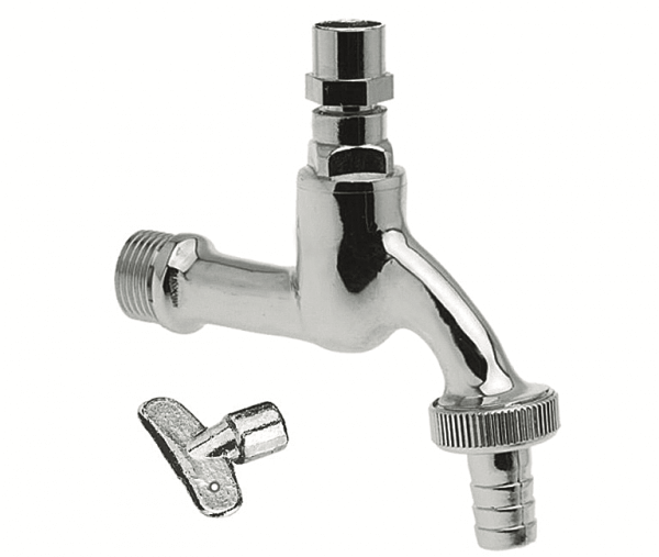 Bonfix messing tapkraan met slangkoppeling en bedieningssleutel