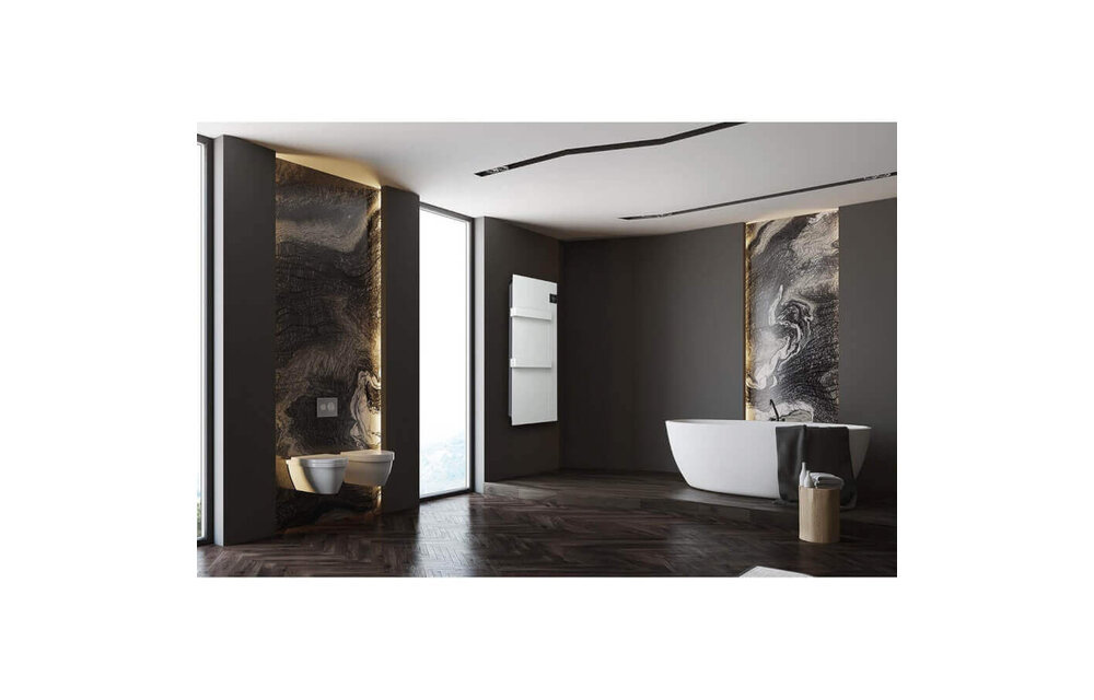 DRL E-Comfort Onsen 900x400 - 750W - Structuur Wit RAL9003