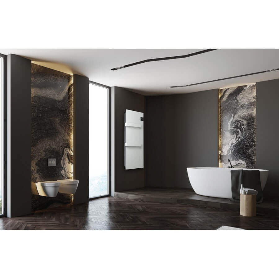 DRL E-Comfort Onsen 900x400 - 750W - Structuur Wit RAL9003