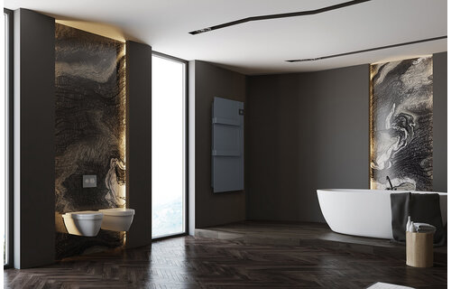 DRL E-Comfort Onsen 900x400 - 750W - Structuur Grijs RAL 7024