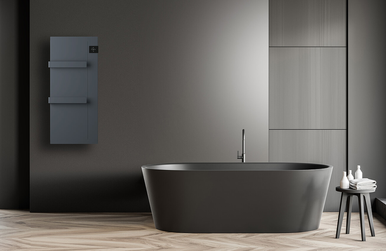 DRL E-Comfort Onsen 900x400 - 750W - Structuur Grijs RAL 7024