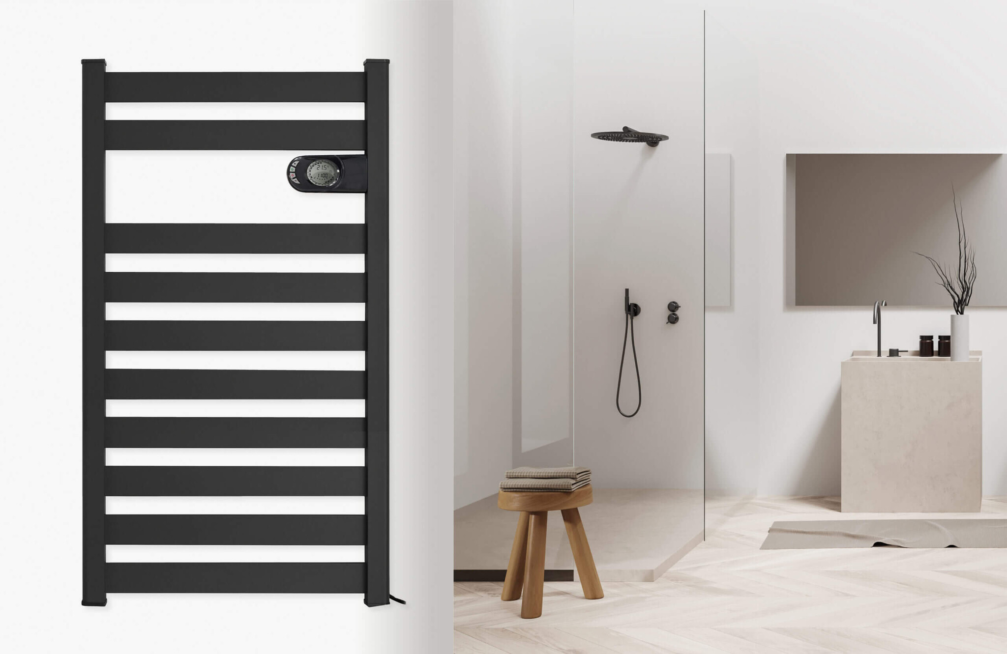 DRL E-Comfort Zion vloeistof vrije radiator Antraciet