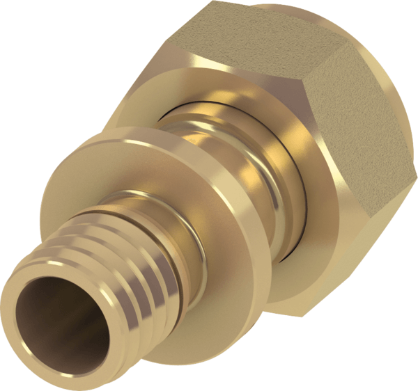 TECEflex draadfitting silicium brons met vlakke dichting en losse wartel