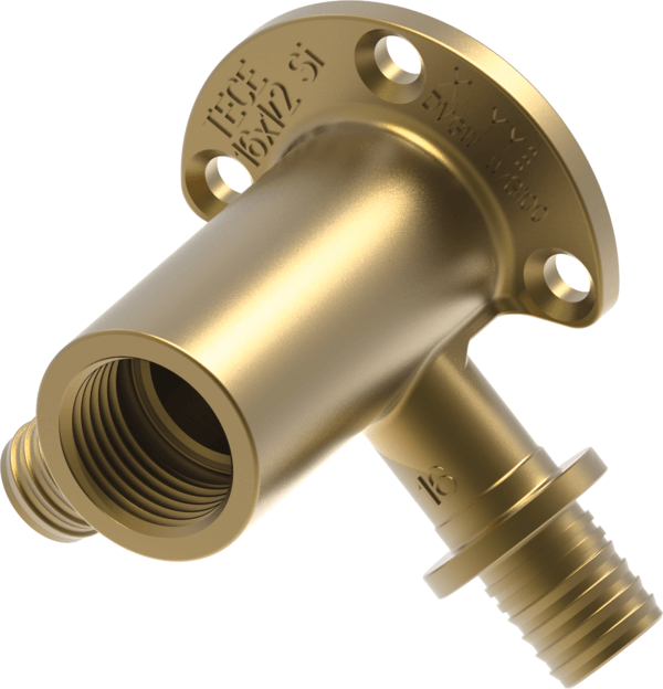 TECEflex dubbele muurplaat 90° lang silicium brons