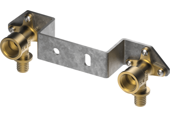 TECEflex geminibeugel met muurplaten silicium brons 150 mm 16 x Rp 1/2"