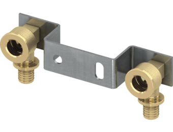 TECEflex geminibeugel met muurplaten standaard messing 153 mm 16 x 3/8" binnendraad