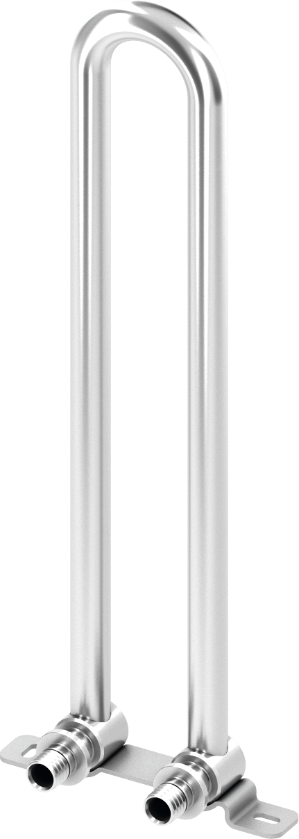 TECEflex gesloten aansluitunit voor radiatoren vloermontage koper vernikkeld