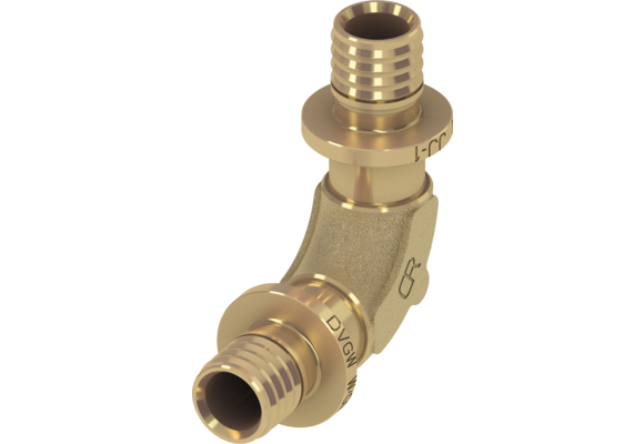 TECEflex knie 90° stromend silicium brons met min. drukverlies