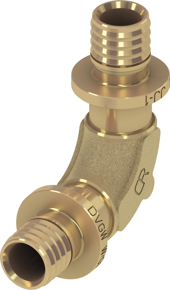 TECEflex knie 90° stromend silicium brons met min. drukverlies