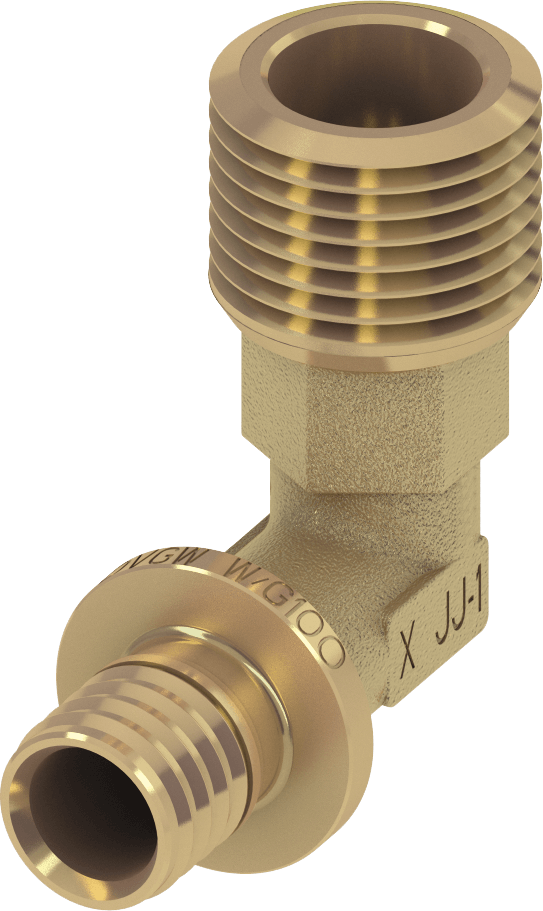 TECEflex puntstuk haaks standaard messing