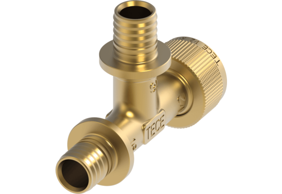 TECEflex snel adapter T-stuk doorgang silicium brons