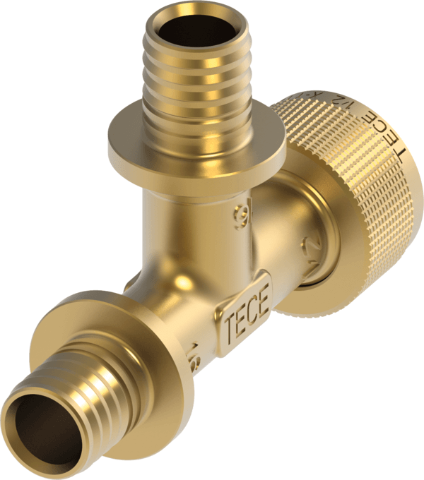 TECEflex snel adapter T-stuk doorgang silicium brons