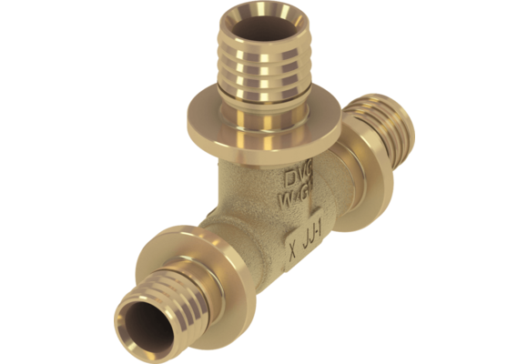 TECEflex T-stuk verlopend standaard messing