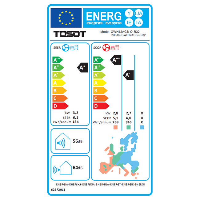 Tosot PULAR by GREE single split airco 4,6kW R32 (wifi) set