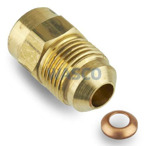 Mueller verloopfitting recht 1/4" inwendig x 3/8" uitwendig SAE