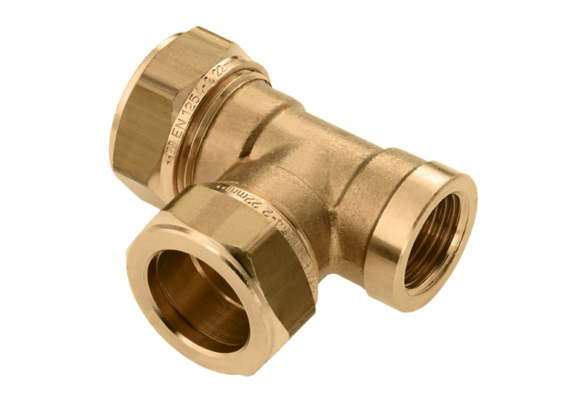 BONFIX messing knelkoppeling T-stuk 15 x 15 x 1/2