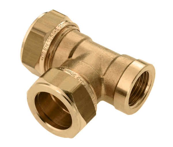 BONFIX messing knelkoppeling T-stuk 15 x 15 x 1/2