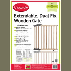 Clippasafe Extendable Dual Fix Wooden Gate  68-102 cm