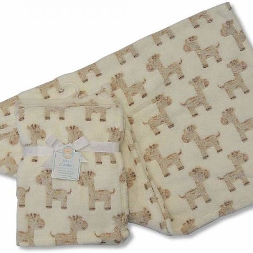 Baby Blanket 75 X 100cm Cream Giraffe Baby Zone