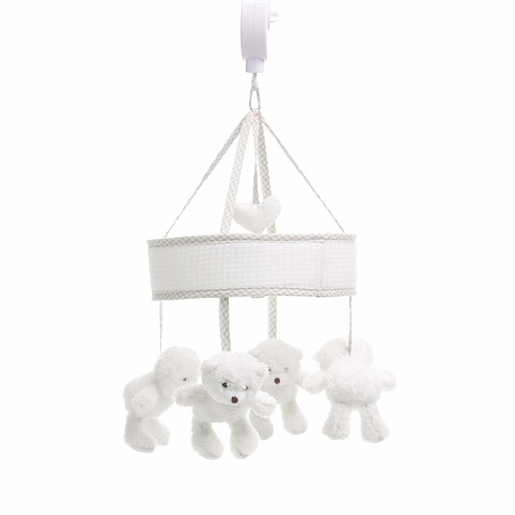 white cot mobile