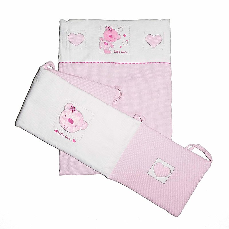 Baby Elegance Star Ted Pink Crib Set