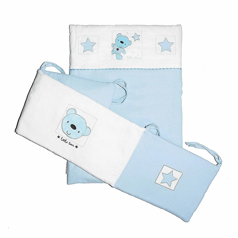 Baby Elegance Star Ted Blue Crib Set