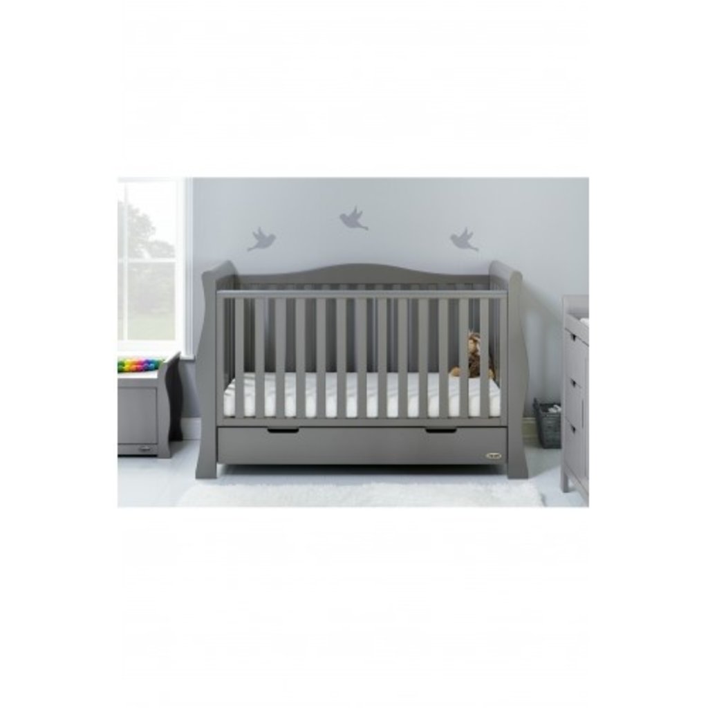 grey sleigh crib