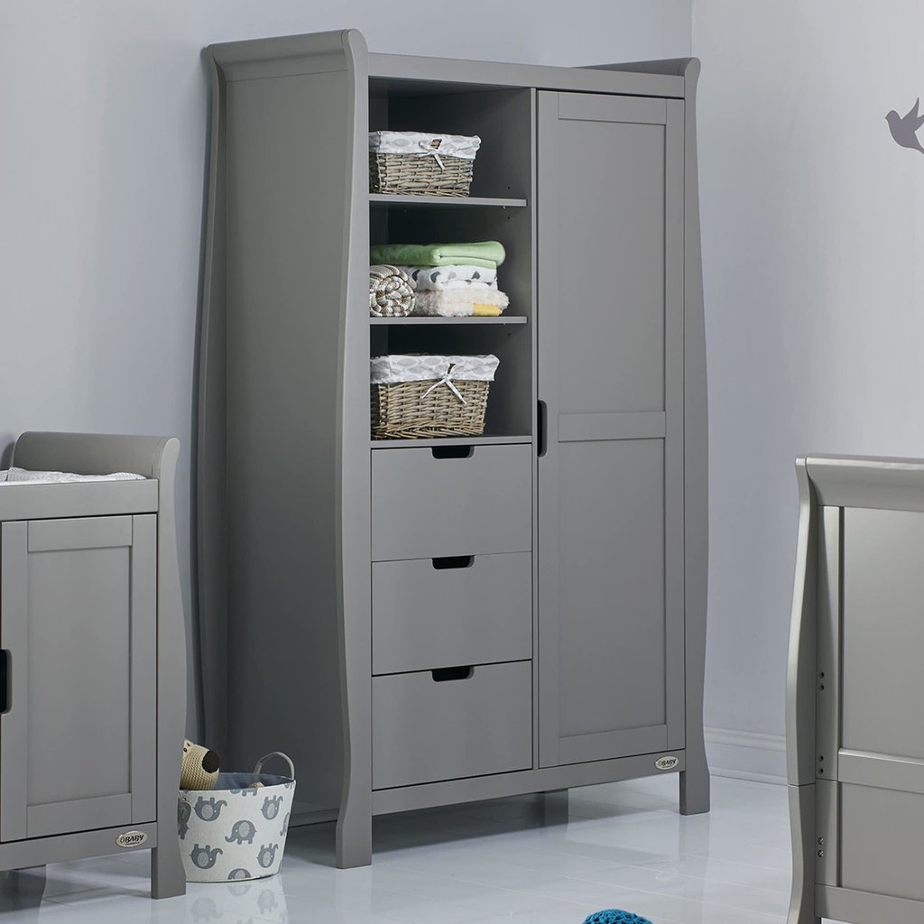 Obaby Obaby Stamford Double Wardrobe - Warm Grey