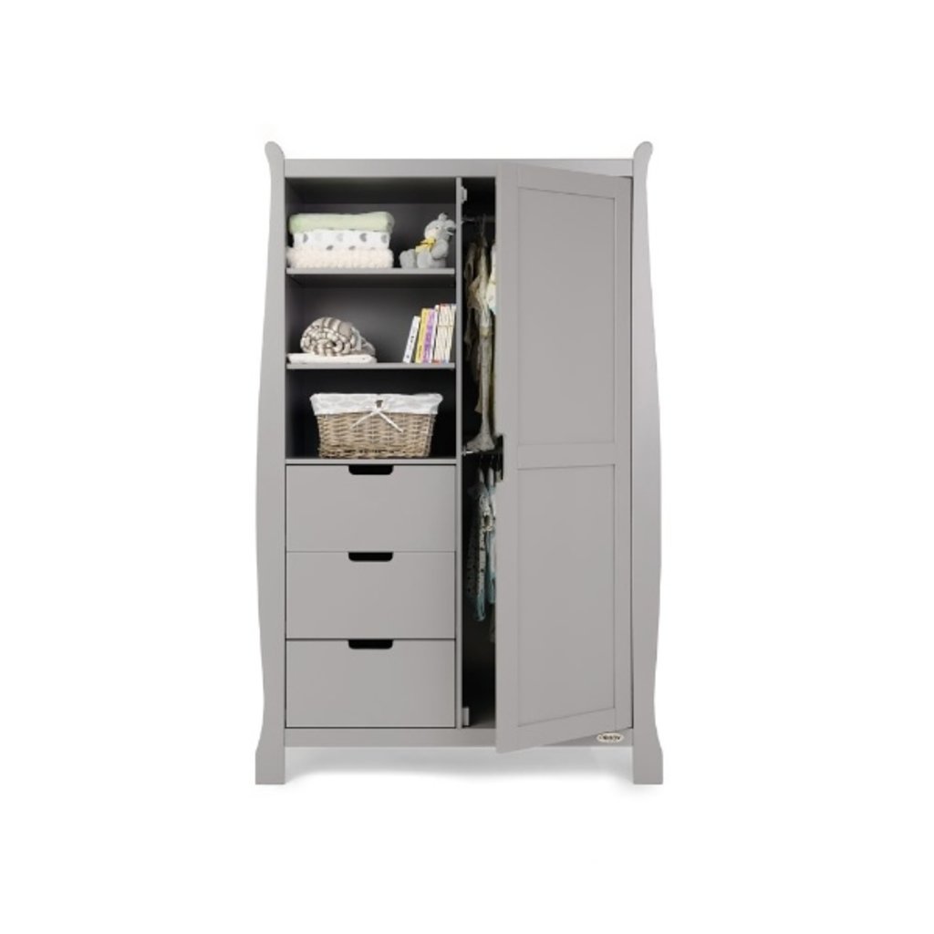Obaby Obaby Stamford Double Wardrobe - Warm Grey