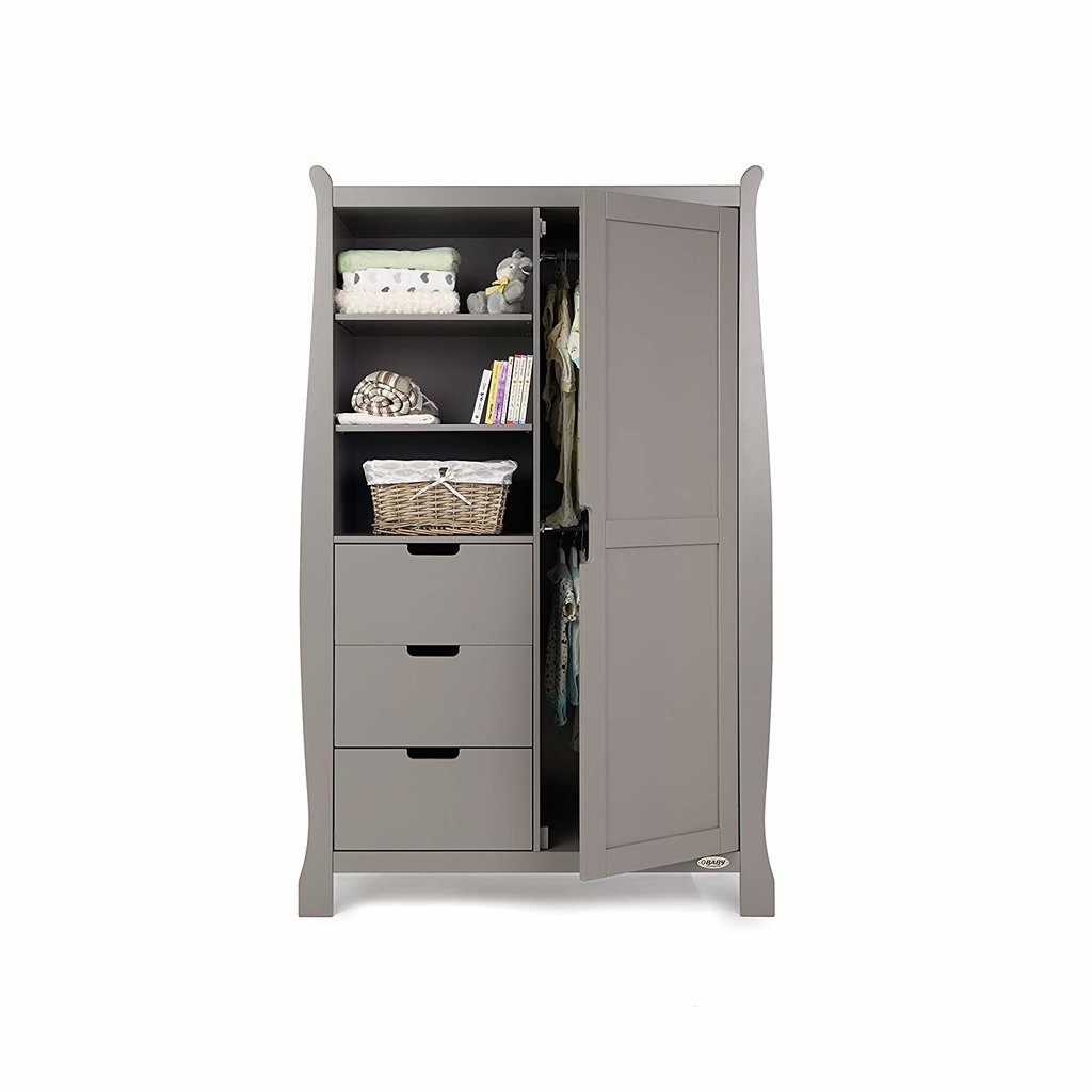 Obaby Obaby Stamford Double Wardrobe - Taupe Grey