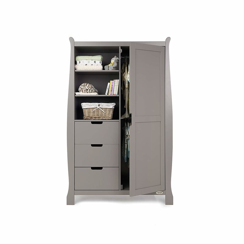 Obaby Obaby Stamford Double Wardrobe - Taupe Grey
