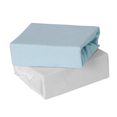 Baby Elegance Baby Elegance 2 Pack Travel Cot Fitted Sheet - Blue