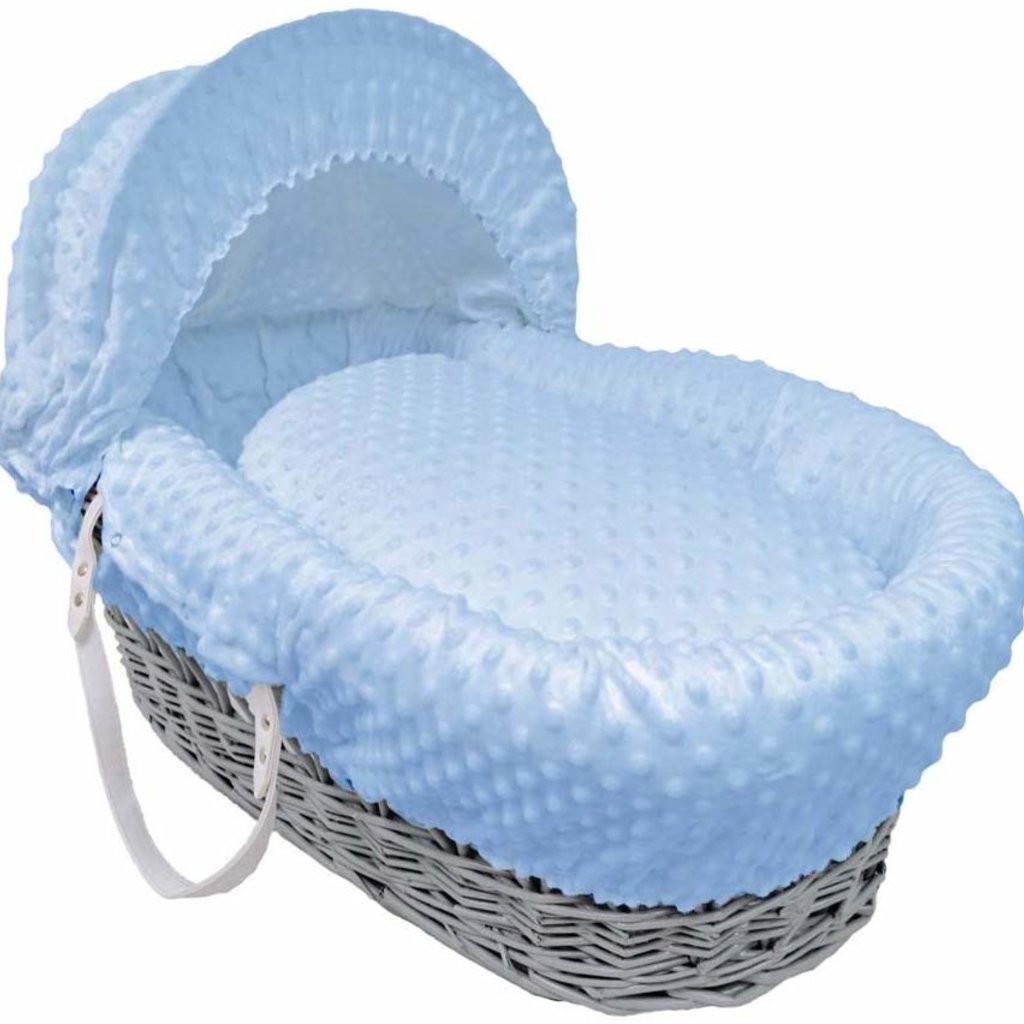 blue dimple moses basket