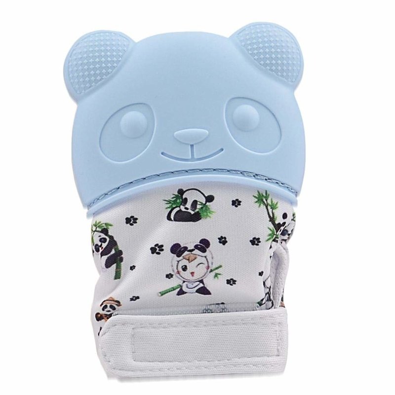 Happy Baby Panda Teething Mitt Blue
