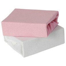Baby Elegance Baby Elegence 2 Pack Travel Cot Fitted Sheets - Pink
