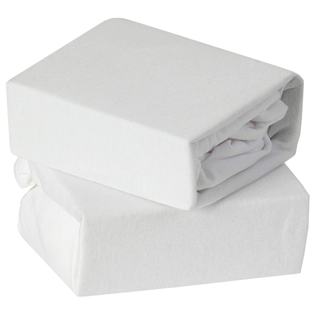 Baby Elegance Baby Elegance 2 Pack Moses Fitted Sheet - White