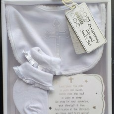 Christening Bib and Socks Set