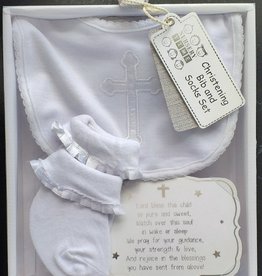 Christening Bib and Socks Set