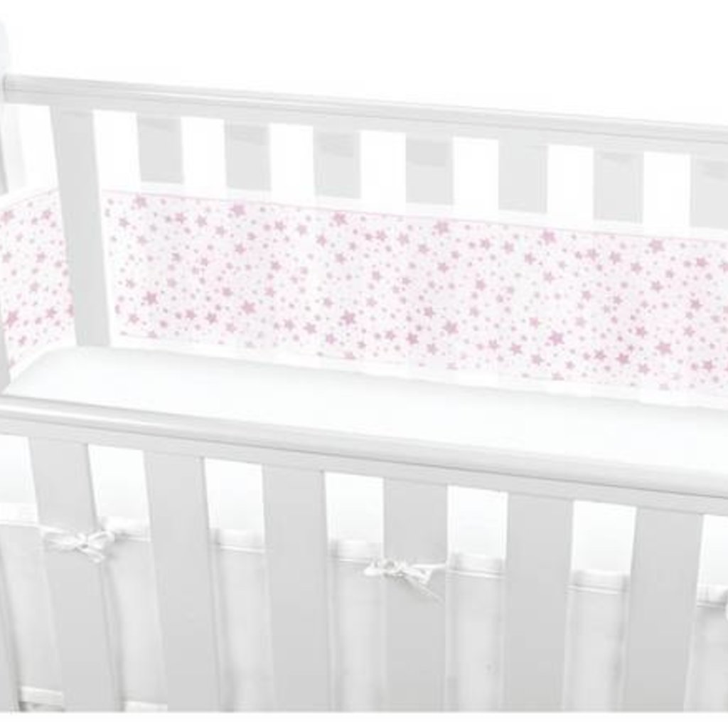Purflo Breathable  Mesh Cot Liner Twinkle Pink
