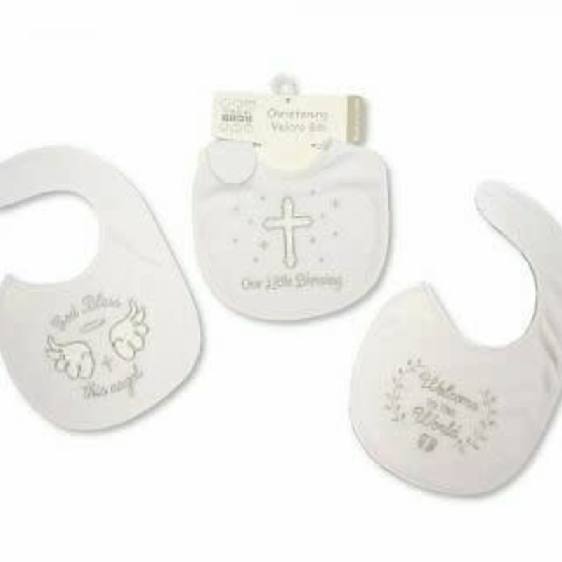 Christening Velcro Bib Assorted Designs