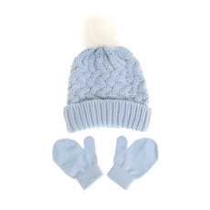Ziggle Blue Woolen Hat & Mittens 0-12