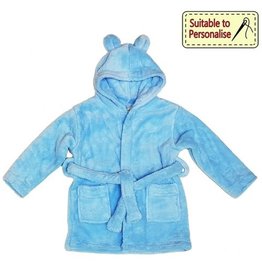 Baby Bow Blue Hooded Fleece Robe (6 - 12m)