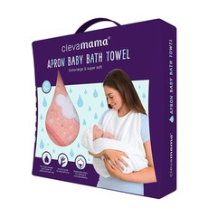 Clevamama Clevamama Apron Baby Bath Towel Coral Cloud