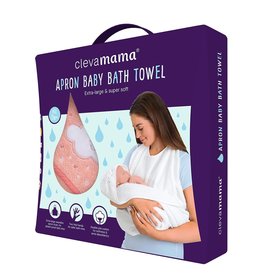 Clevamama Clevamama Apron Baby Bath Towel Coral Cloud
