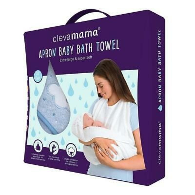 Clevamama Clevamama Apron Baby Bath Towel Blue Cloud