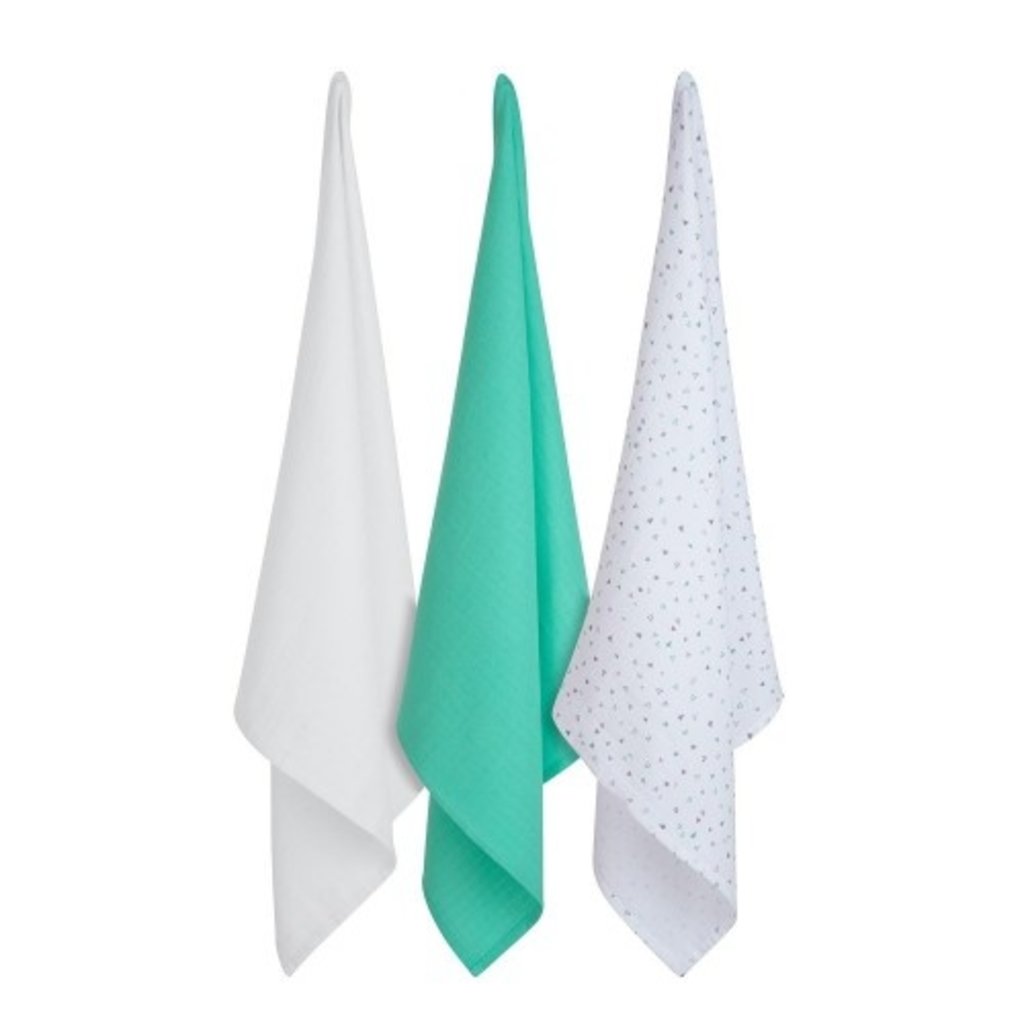 Clevamama Clevamama Bamboo Muslin Cloth Grey/Mint